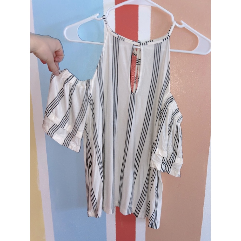 American Eagle Stripe Off The Shoulder Top